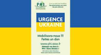 Guerre en Ukraine : des affiches à l’officine pour appeler aux dons