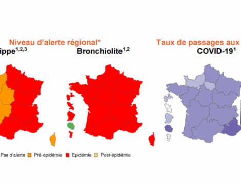 Infections hivernales : grippe en hausse, bronchiolite en baisse